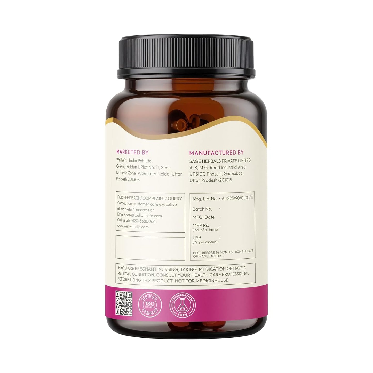 Wellwith by Ayuzera Natural Milk Thistle 60 Capsule|Food Suppliment, High Strenght|Pack of 1