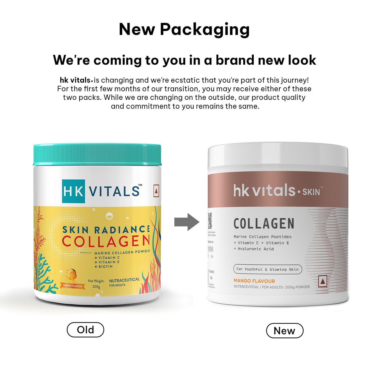HealthKart Hk Vitals Marine Collagen Supplements Powder (Mango, 200 Gram) |Vitamin C, E, Sodium Hyaluronate | For Healthy Skin, Hair & Nails