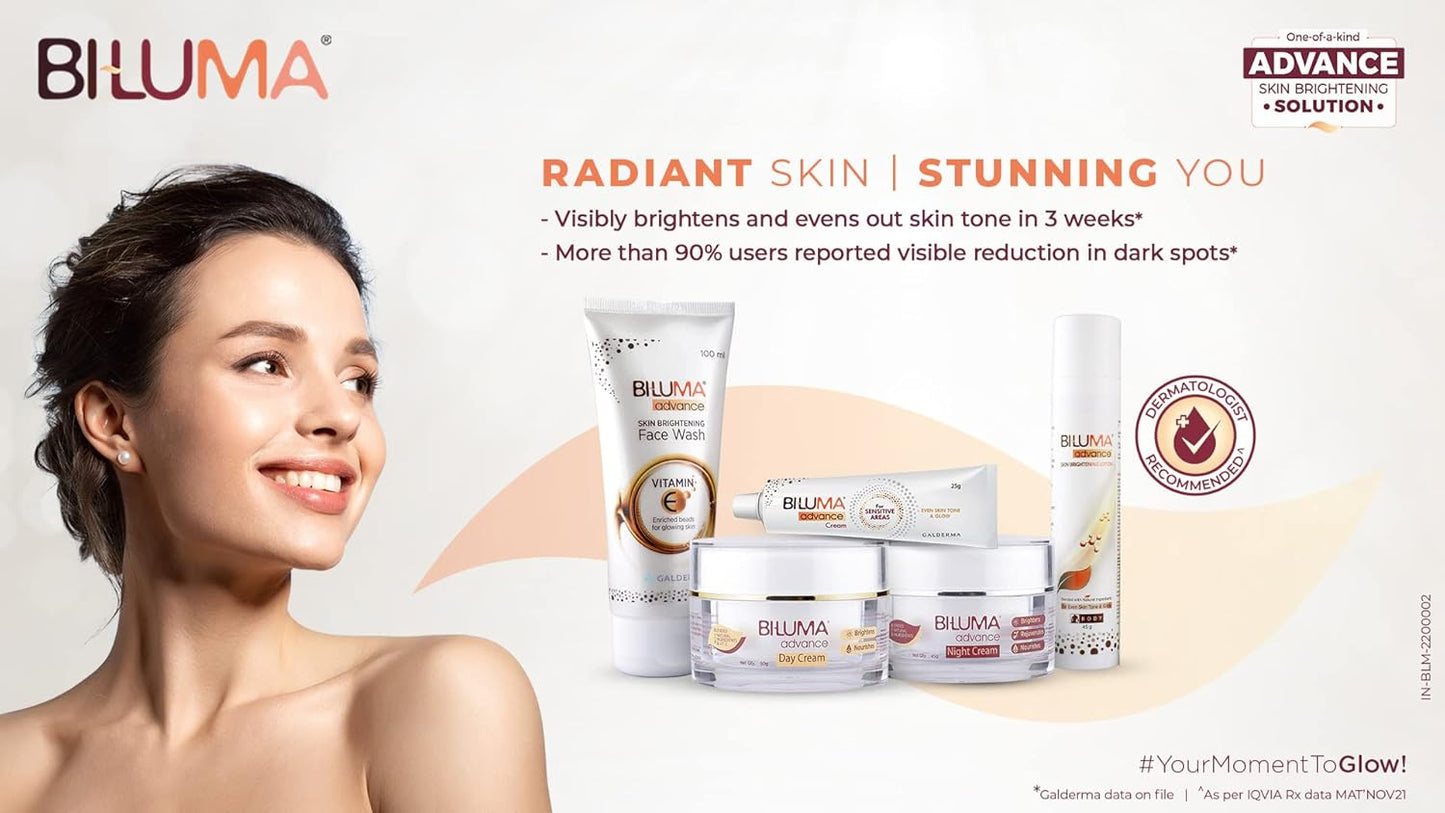 Bi-luma Advance Skin Brightening Lotion - All Skin Tone -Blended with Natural Ingredients For Dark Spots -Face& Body -45 gm
