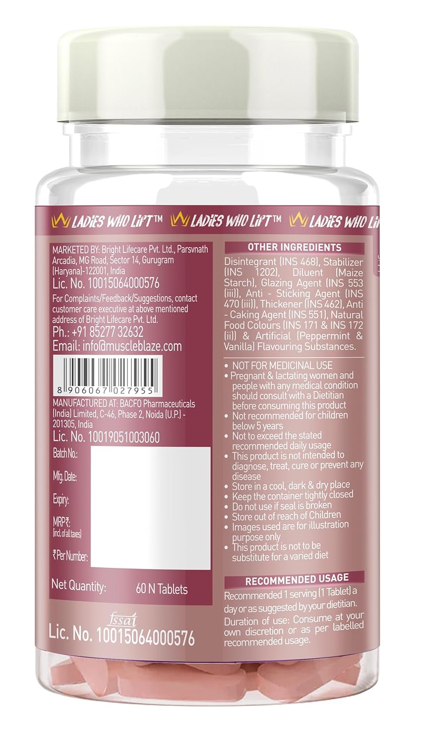MuscleBlaze StrongHer Women Multivitamin (60 Tablets) | Multivitamin for Women | For Energy & Stamina