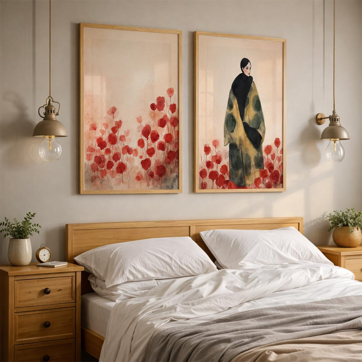 Modern Art Wall Painting Set of 2 for Living Room | Premium HD Printed Wall Frames for Bedroom, Office & Home Decor | Minimalist Contemporary Wall Art (Ready to Hang) (M.3, 13x19 inches)