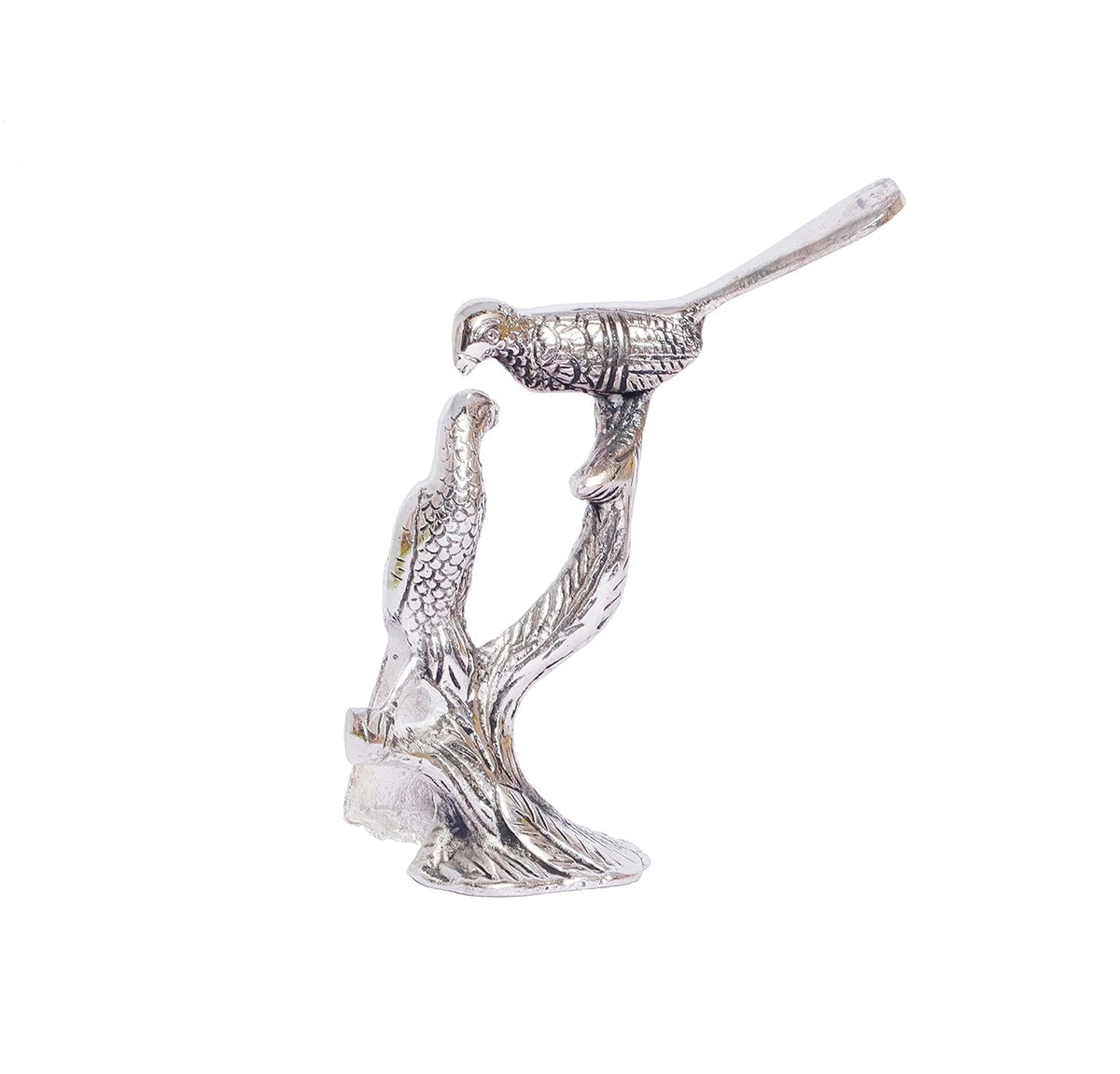 Love Birds Couple Kissing Sitting on Tree,Animal Showpiece for Home Decorative Statue, Gift for Boyfriend,Girlfriend,Wife,Husband,Friends,Happy Home Decoration Idol Showpiece (Silver)