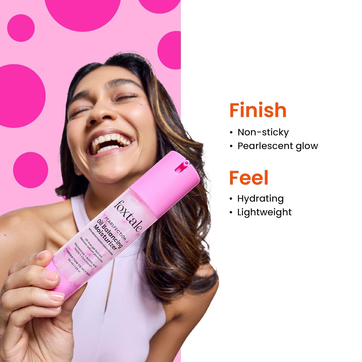 Foxtale Oil-Balancing Gel Moisturizer with Niacinamide, Azelaic Acid Pearls & Cica, 8+ Hours Shine-Free Hydration, Oil-free, Lightweight, Balances Sebum Production, For Oily & Acne-Prone skin, Men & Women, 50 ml