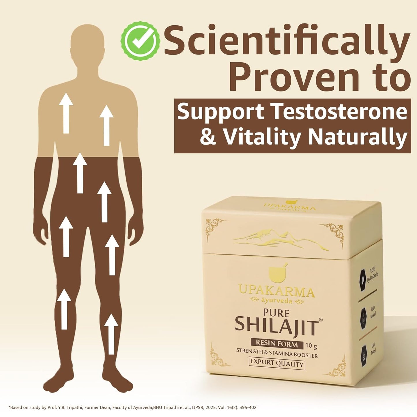 UPAKARMA Pure Shilajit Resin 10g | 300mg/serving | Extensive Global Sourcing | Boosts Stamina & Strength | Lab-Tested Purity | 33 Servings | Pack of 1