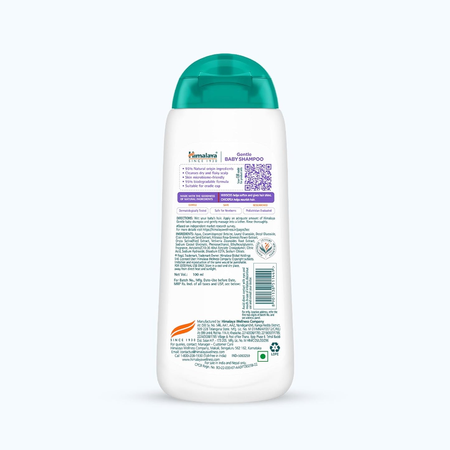 Himalaya Gentle Baby Shampoo with Hibiscus, Chickpea | No Tears | pH 5.5 | No.1 Doctor Recommended Brand | Cleanses, Softens & Nourishes hair | Safe for Newborns | Hypoallergenic