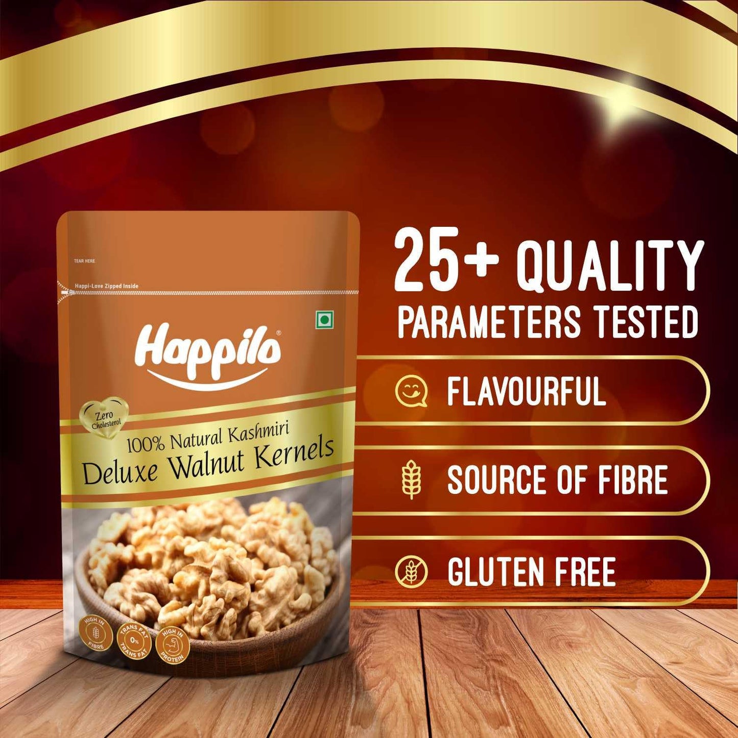 Happilo Premium Deluxe Walnut Kernals 200g (Pack of 1) | Walnuts without Shell | Akhrot Giri | Dry Fruits, Healthy Snacks | Natural Kashmiri Walnut Kernels | Rich in Protein, Iron & Source of Omega-3