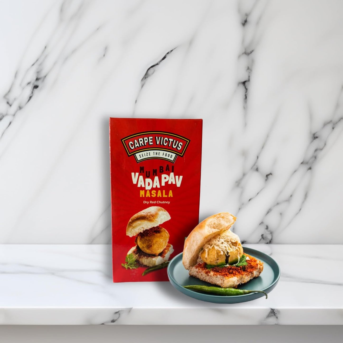 Carpe Victus Authentic Mumbai Vada Pav Masala Powder Pack of 2, Ready to Use Vadapaw Powder Mix, Wada Pao Dry Chutney Mix, Tasty & Spicy Flavor, Indian Seasoning and Masalas, 100 gms each