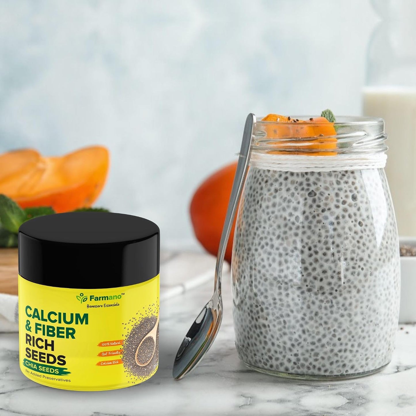 Farmano Raw Chia Seeds | High Fiber Superfood | Premium Quality | 200g