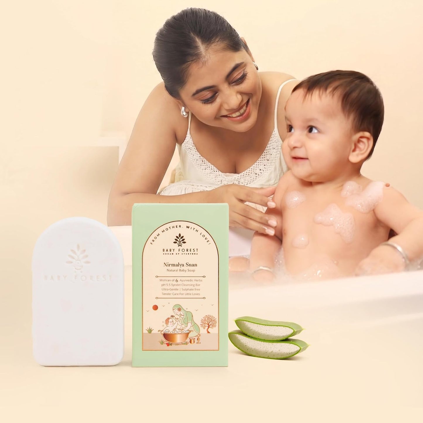 Baby Forest Nirmalya Snan Natural Baby Soap | Baby Soap for Bath | For Sensitive Skin & Natural Baby Bath | Pack of 1 | 75gm