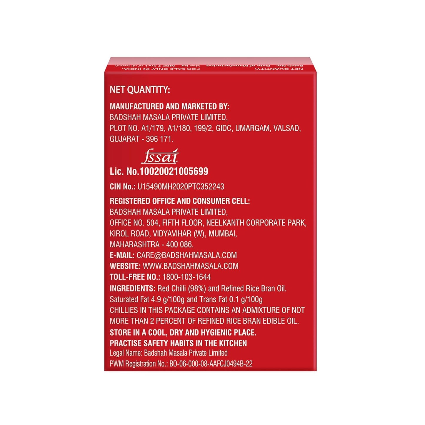Badshah Kashmiri Chilli Powder 100 Gm