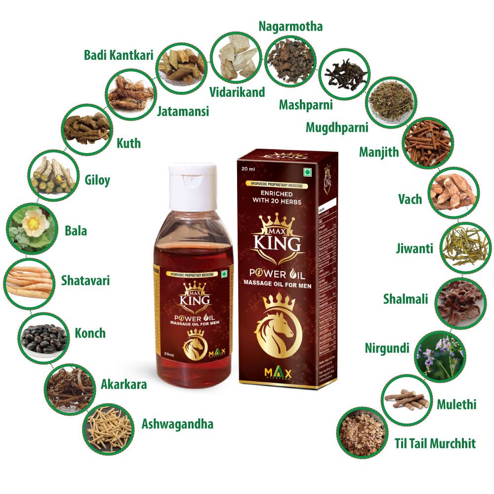 Max Ayurveda Musli Special (For 45+ Men) & King Ayurvedic Massage Oil - Combo (30 Capsules + 1 Oil Bottle)