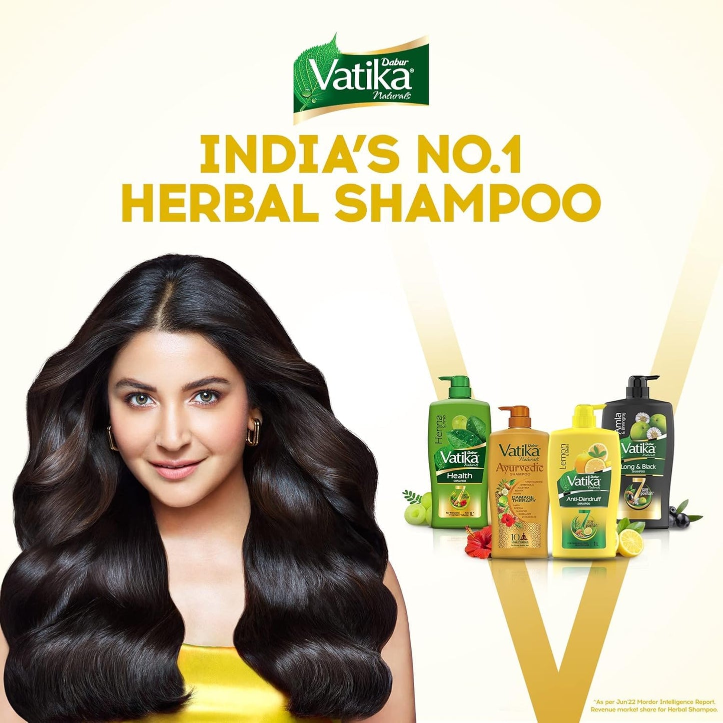 Dabur Vatika Lemon Anti-Dandruff Shampoo - 1 L | Reduces Dandruff from 1st Wash | Moisturises Scalp | Provides Gentle Cleansing, Conditioning & Nourishment to Hair