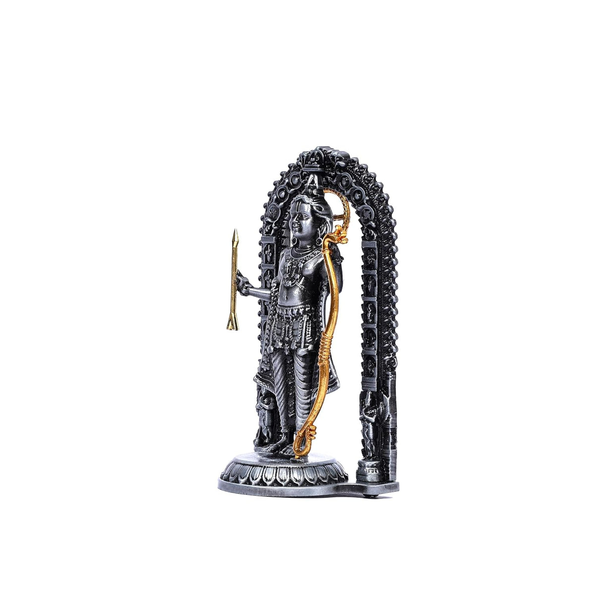 Ayodhya Ram Lalla Brass Idol, Shri Ram Brass Statue for Mandir, Ram Lala Ayodhya Statue, Antique White, Standard, Pack of 1, Religious 4" Height (Assorted)