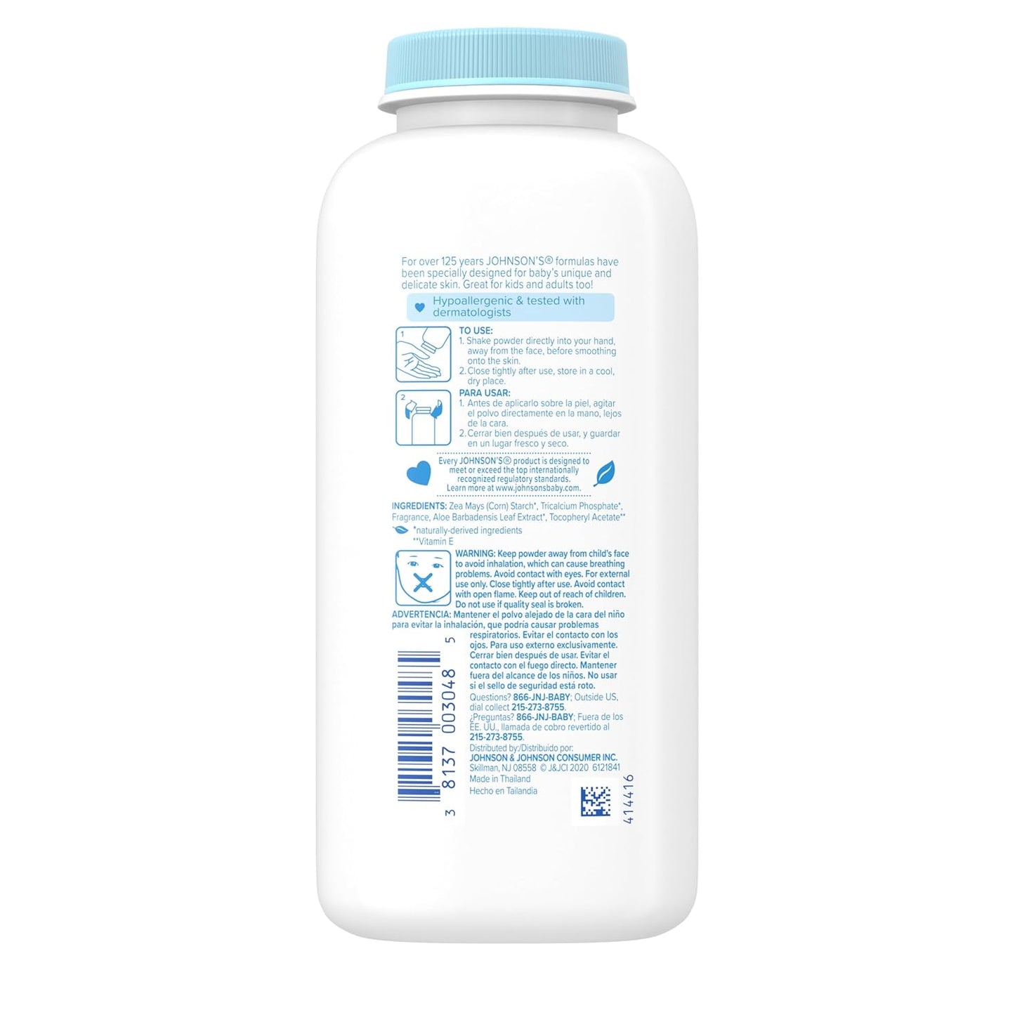 Johnson's Baby Powder, Pure Cornstarch with Aloe & Vitamin E, 9 ounces