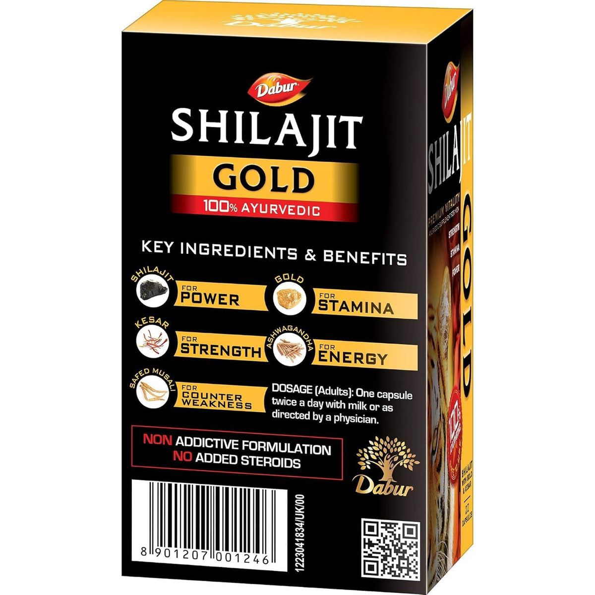 DABUR Shilajit Gold - 20 Capsules | 100% Ayurvedic Capsules for Strength , Stamina and Power | Premium Ayurvedic Supplement | For Men
