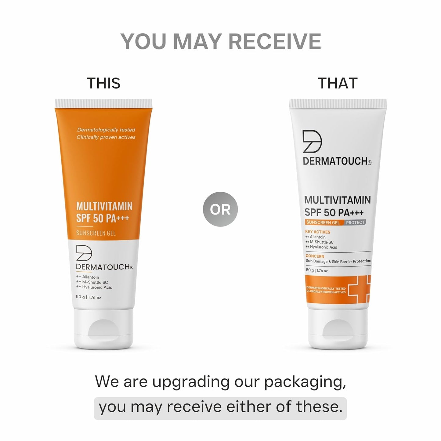 DERMATOUCH Multivitamin Spf 50 Pa+++ Sunscreen Gel For All Skin Types | Uva-Uvb Protection |Zero White Cast | Unisex | 50G