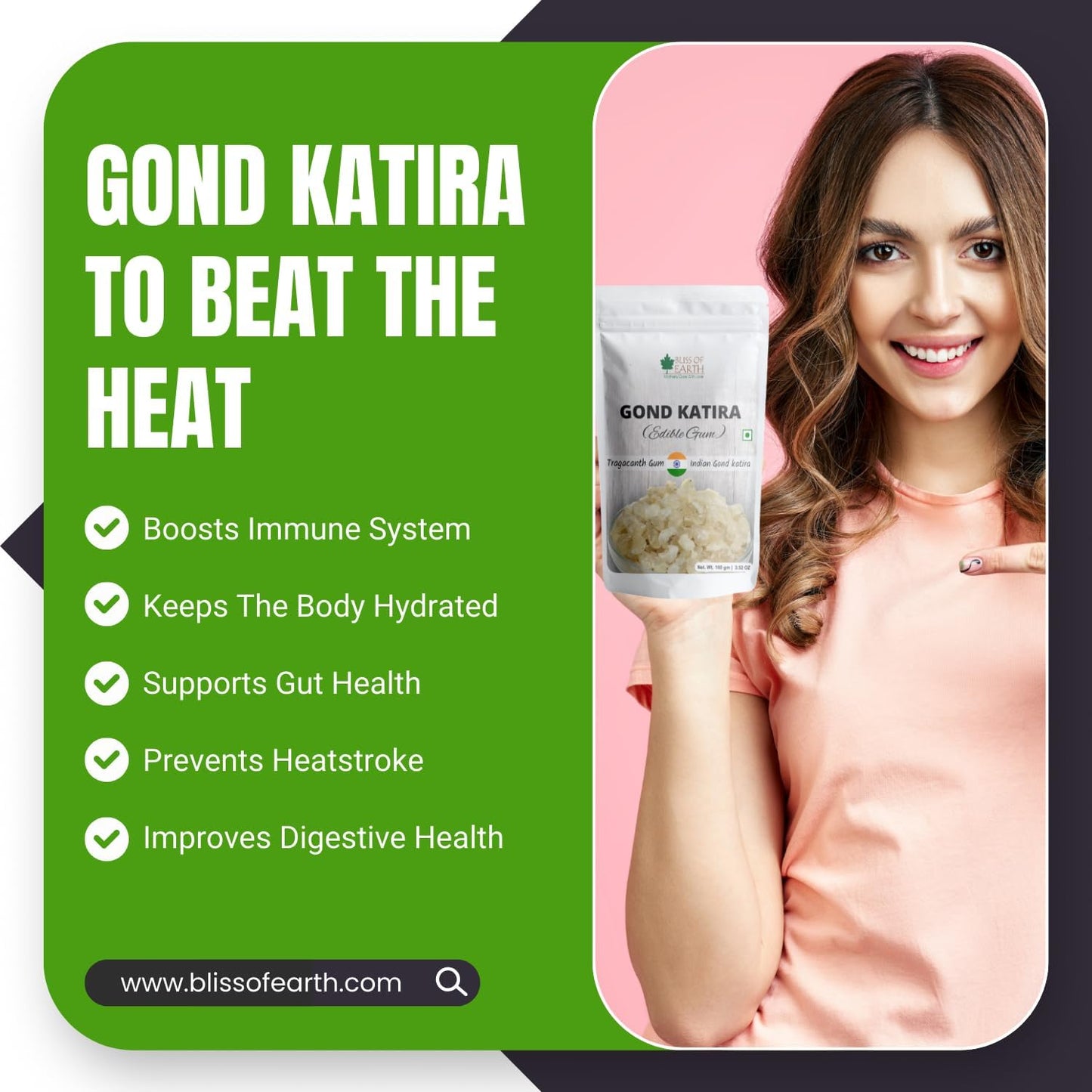 Bliss of Earth Gond Katira 100gm, Pure Organic Edible Gum Tragacanth Gum Gond for Laddu Making & Sweets