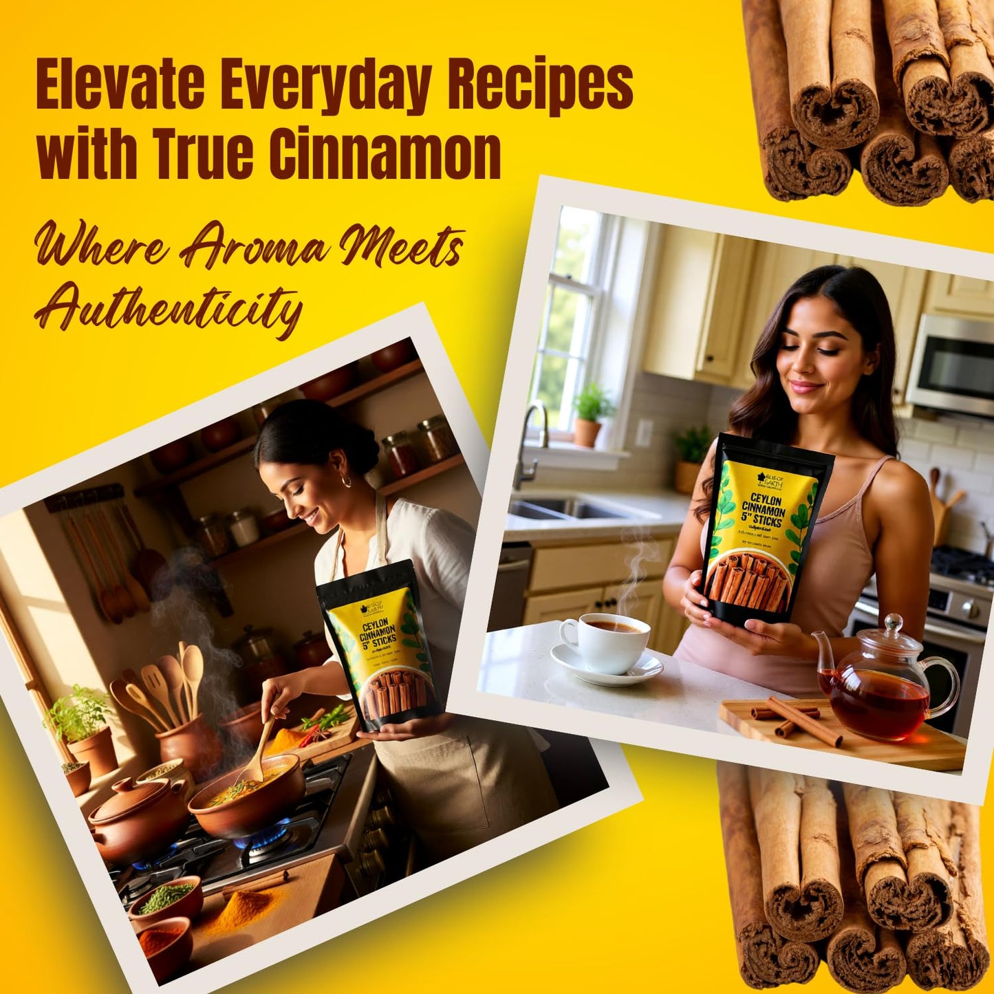 Bliss of Earth 100gm Ceylon Cinnamon Sticks Original, (Dalchini) 5" Cut Sticks True Cinnamon Raw From Sri Lanka Original Great for Cooking and Health