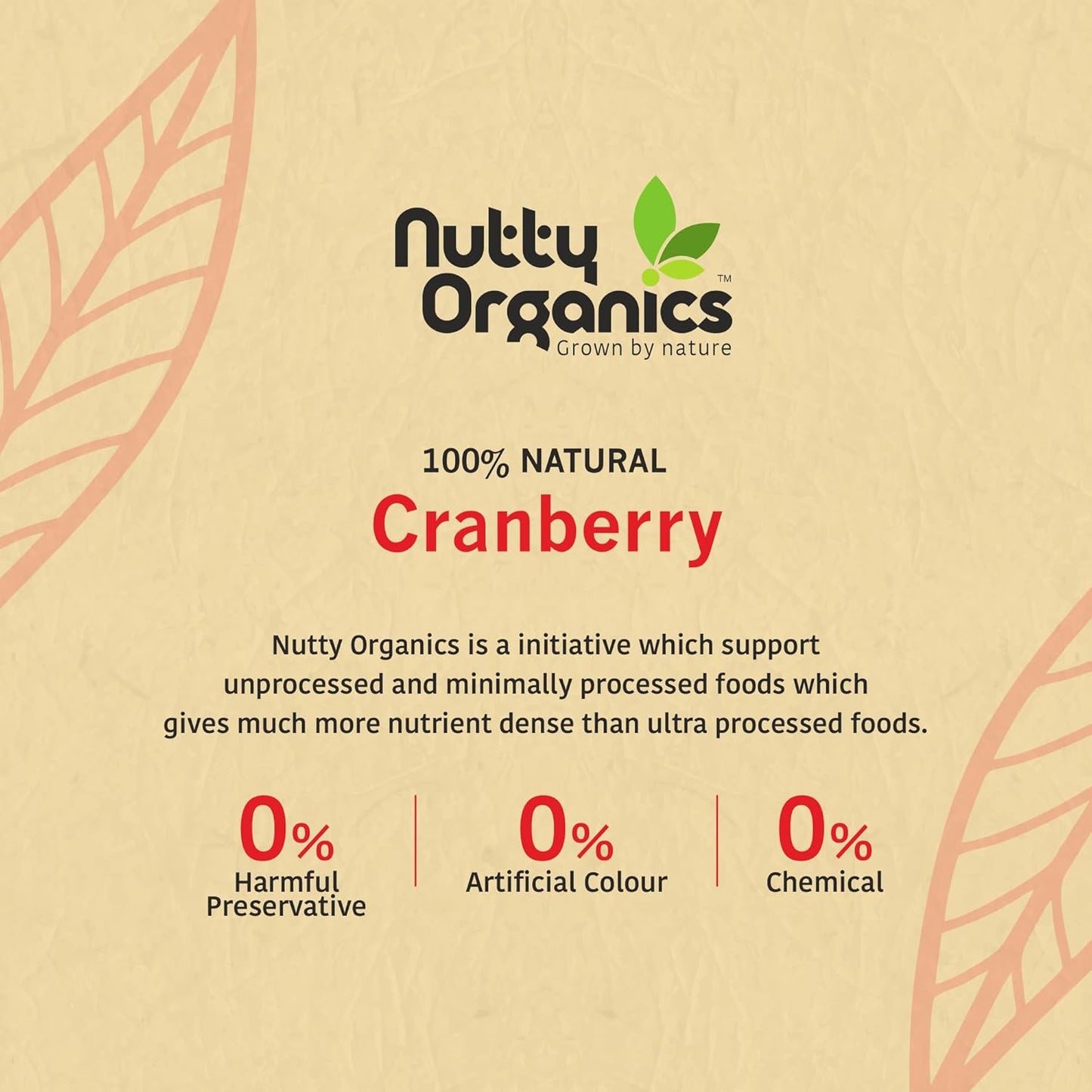 NUTTY ORGANICS Cranberry 180 GM | Dry Fruit & Berries | High in Nutrients & Antioxidants | Healthy & Nutritious Snack | Perfect for Salads & Baking