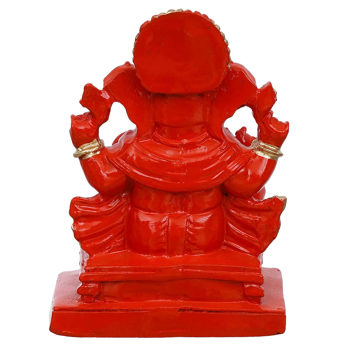 Polyresin Ganesha Statue for Car Dashboard Ganesha Murti Ganpati Idol Figurine for Home Temple| Ganesha Idol for Car Dashboard -Ganesha Idol for Home Decor Entrance (4 inches,Orange)