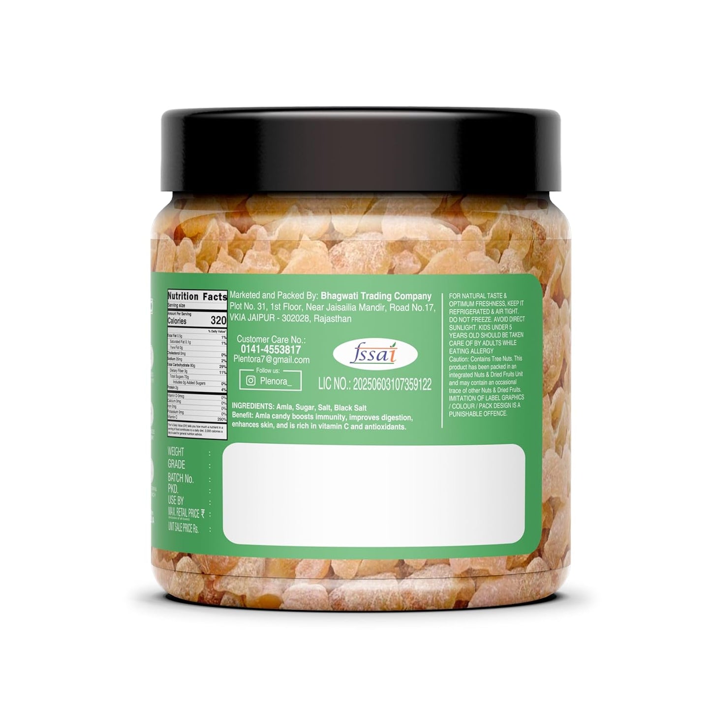 PLENORA Amla Candy 250g | Dry Gooseberry Candy | Sweet & Sour Taste | Rich in Antioxidants & Vitamin C | Healthy Snack