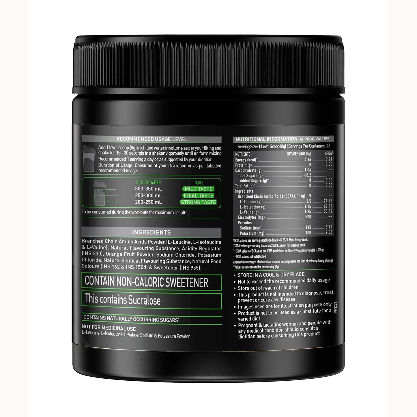 MuscleBlaze BCAA Pro Powder, Powerful Intra Workout (240g, 30 Servings) | With 5g BCAAs & 500mg Electrolytes