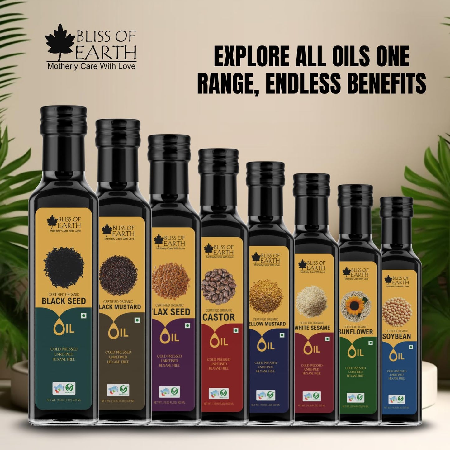 Bliss of Earth Kalonji Oil 500ml Organic For Eating, Black Seed Oil For Hair, Cold pressed & Hexane Free (Pet bottle)