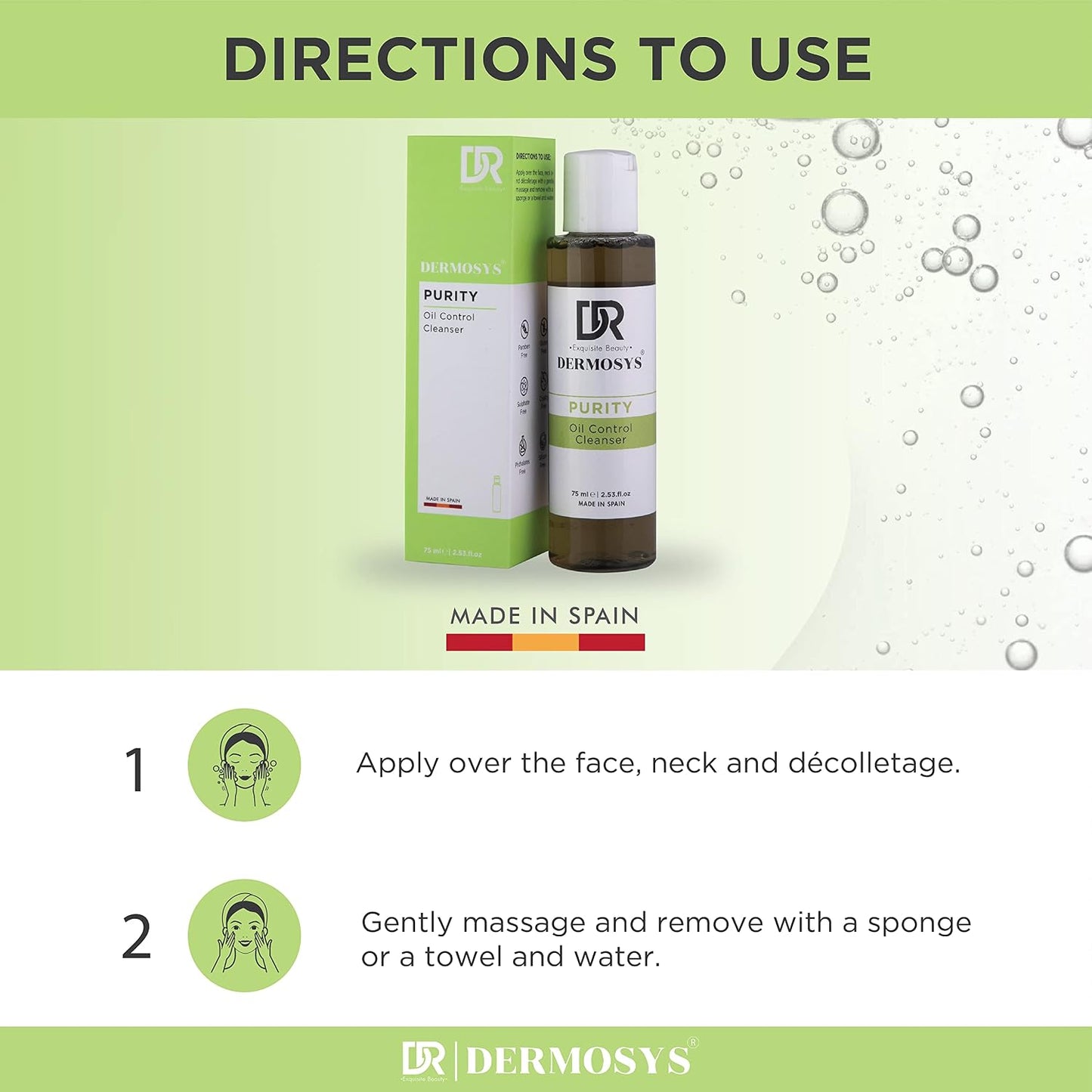 Dermosys Cleansing Oil for Face | Deep Cleansing Oil with Witch Hazel, Thyme & Camphor | Daily Wash for Oily & Acne-Prone Skin | 75ml | Paraben& Sulphate-Free