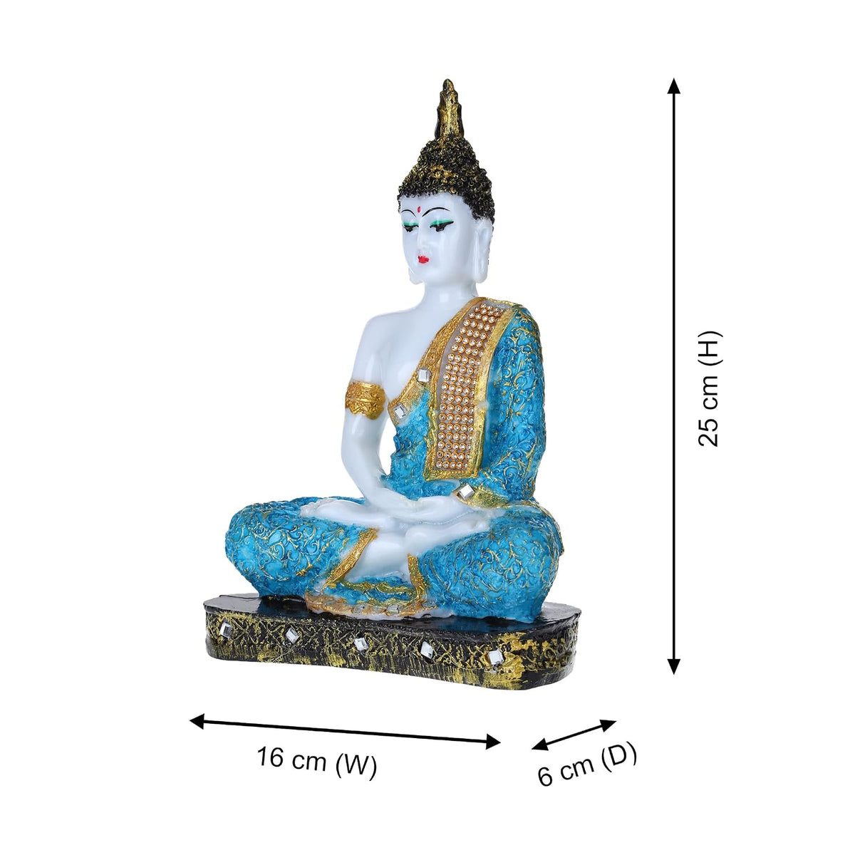Polyresin Sitting Buddha Idol Handcrafted Statue Showpiece for HomeDecor,Living Room Decoration Gift Items