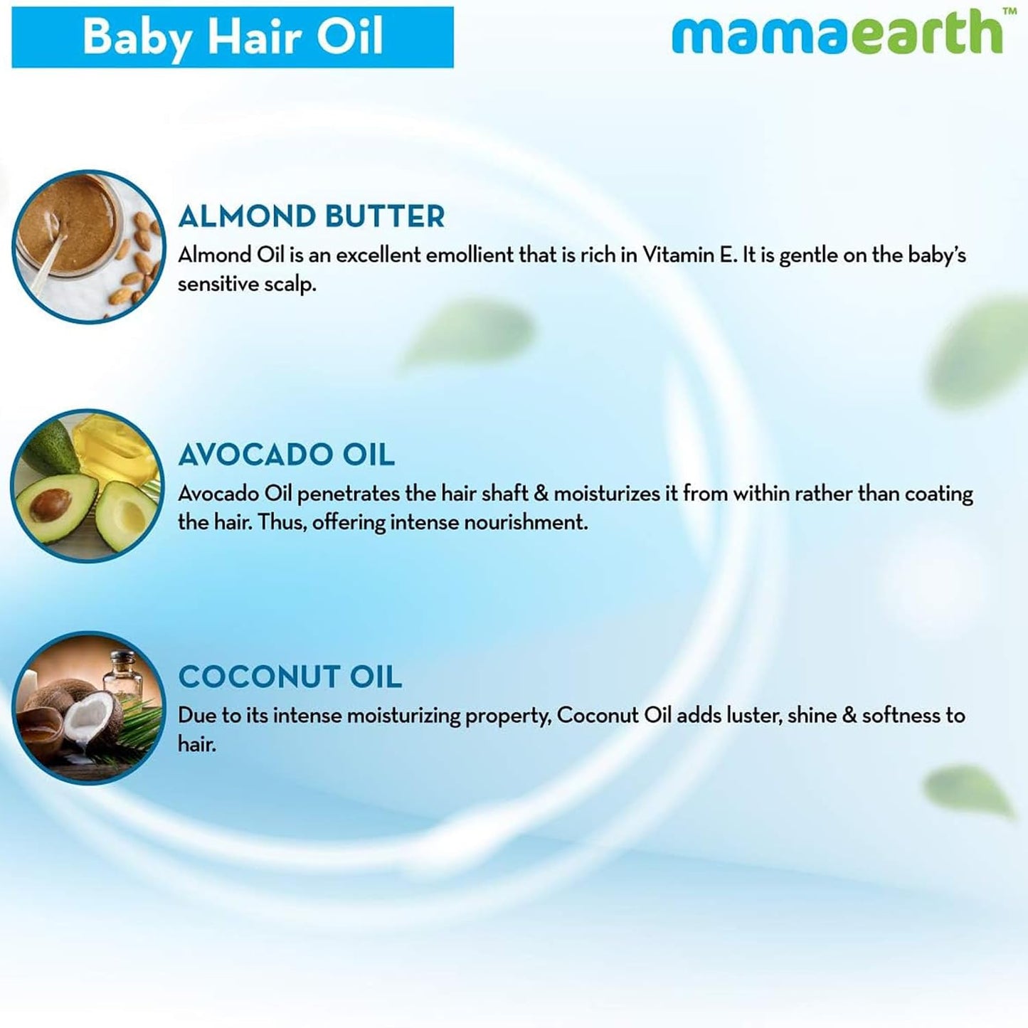 Mamaearth Nourishing Baby Hair Oil, with Almond & Avocado Oil - 200 ml
