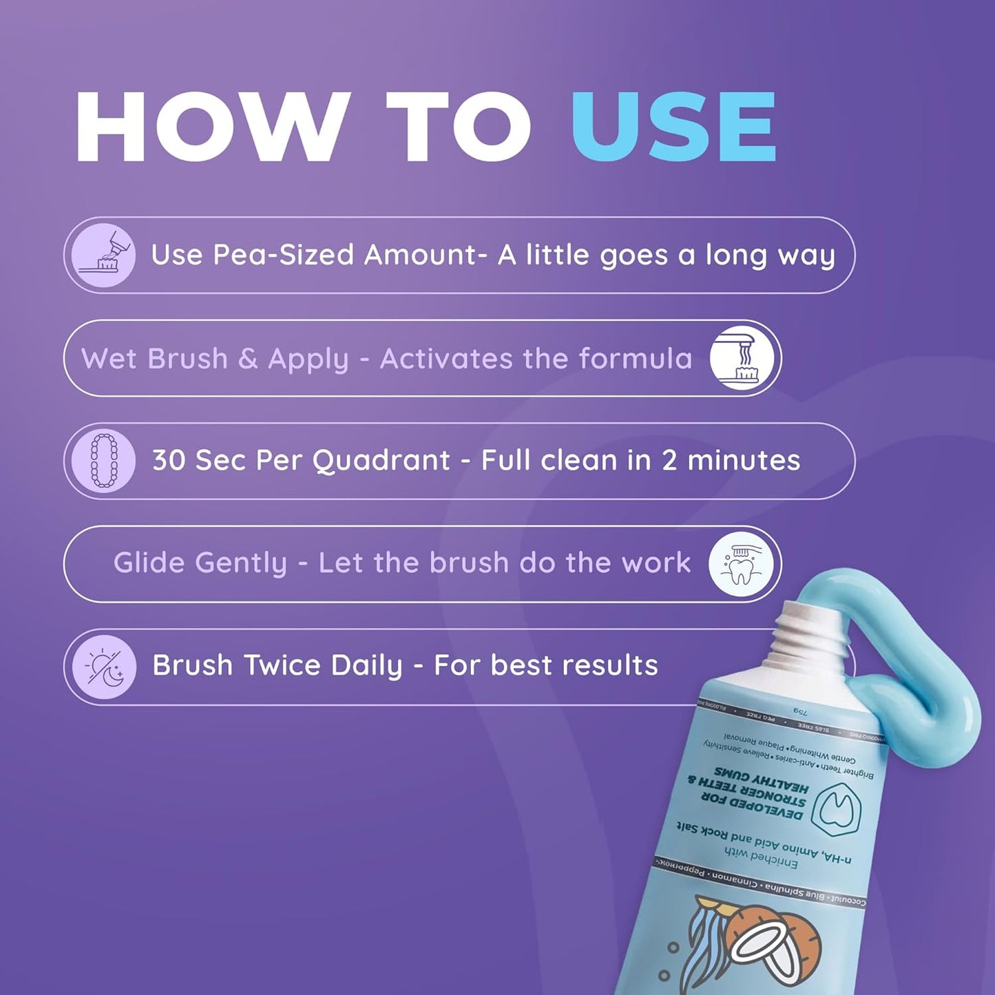 ORACURA® Fresh Breath Natural Toothpaste (Coconut & Blue Spirulina) | Fights Bad Breath & Promotes Oral Balance | Fluoride-Free, SLES-Free | 75g