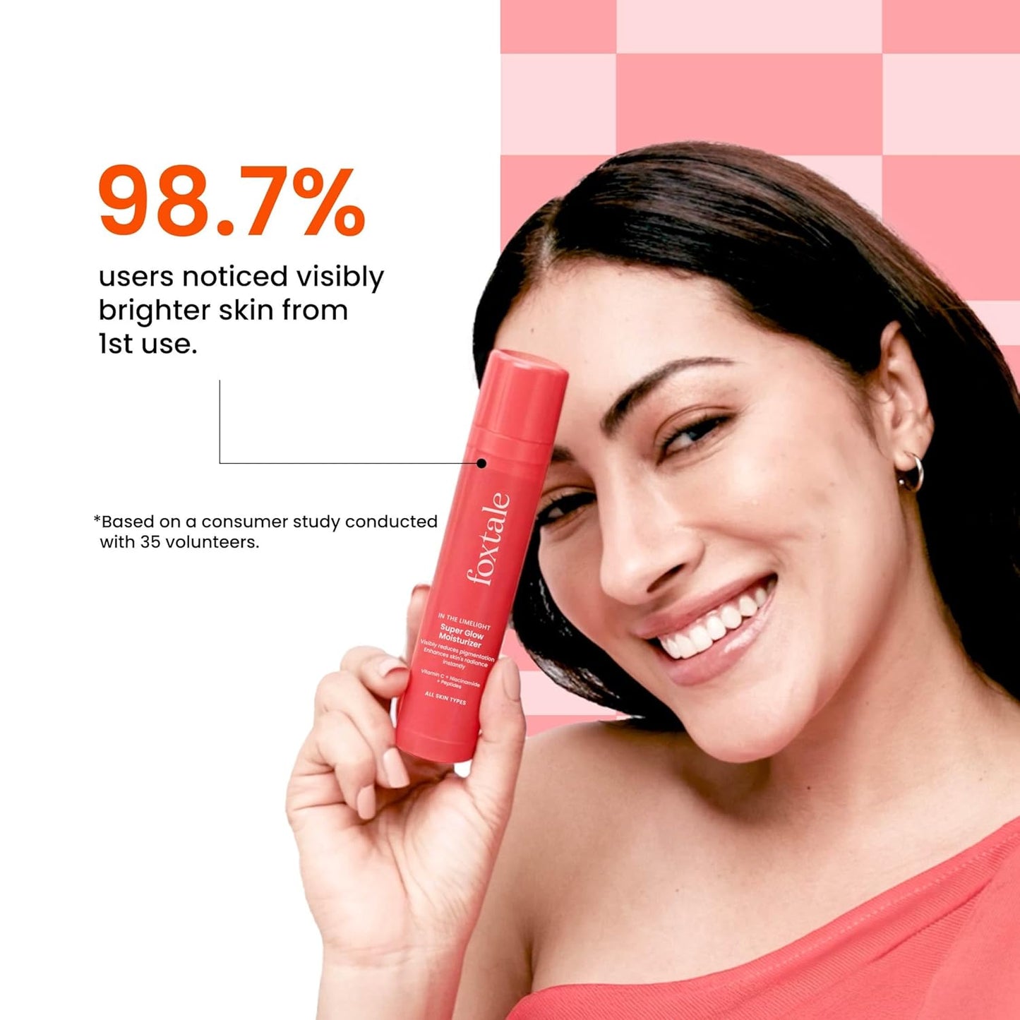 Foxtale Vitamin C Super Glow Moisturizer with Niacinamide & Peptides, Visibly Reduces Pigmentation, Enhances Skins Brightness Instantly, For All Skin Types, Women & Men - 50ml, Cream