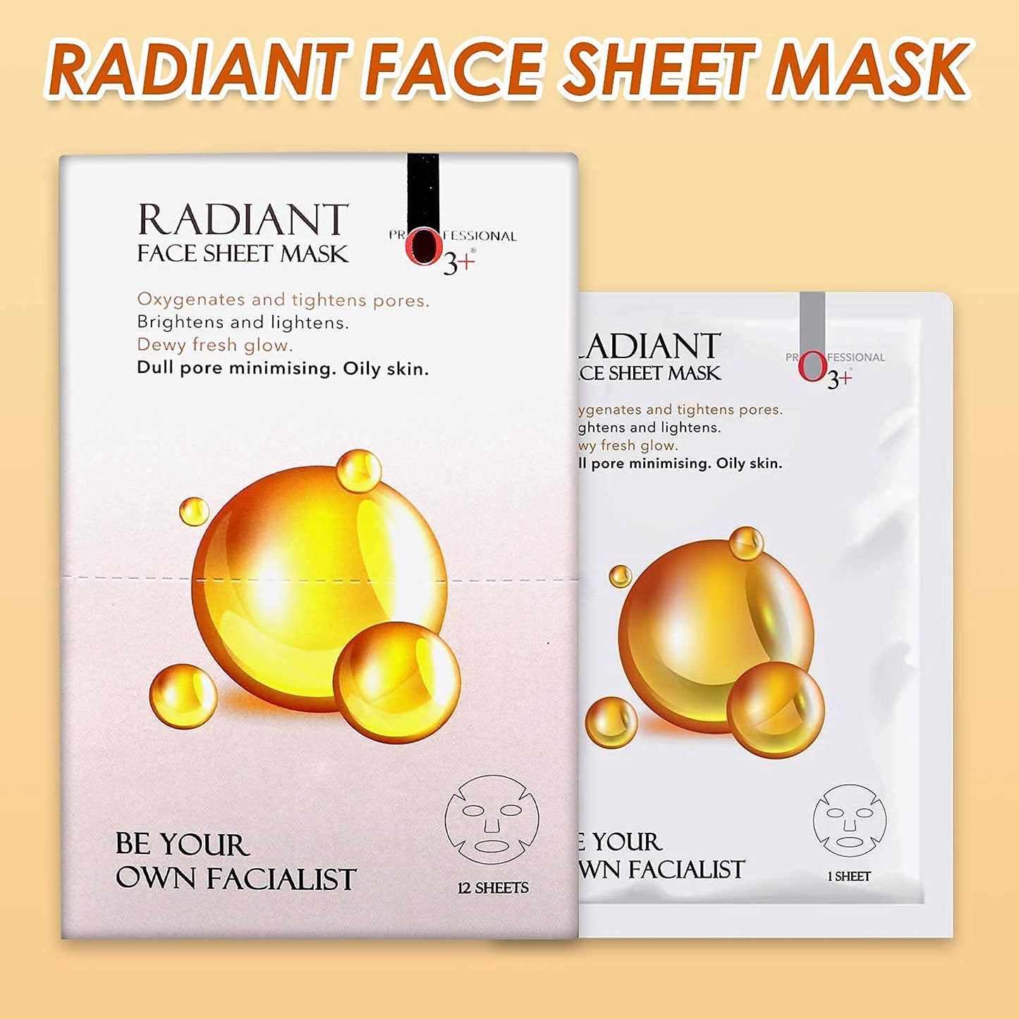 O3+ Facialist Radiant Face Sheet Mask for Oxygenates and tightens pores to reduce uneven skin tone