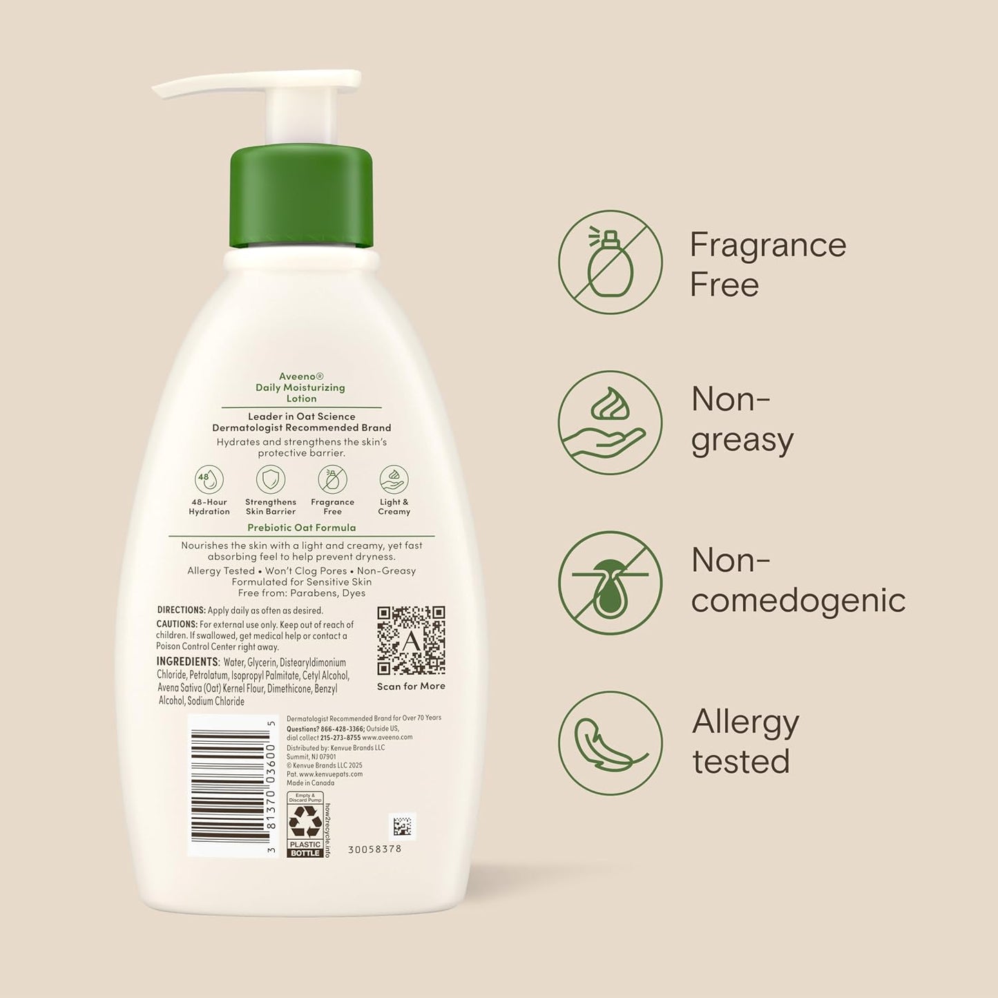 Aveeno J&J-Baby Active Naturals Daily Moisturizing Lotion, 12 Ounce