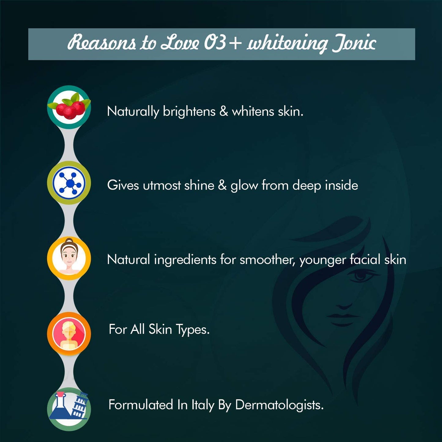 O3+ Whitening Tonic Skin Care Double Rich Formula, 30 ML