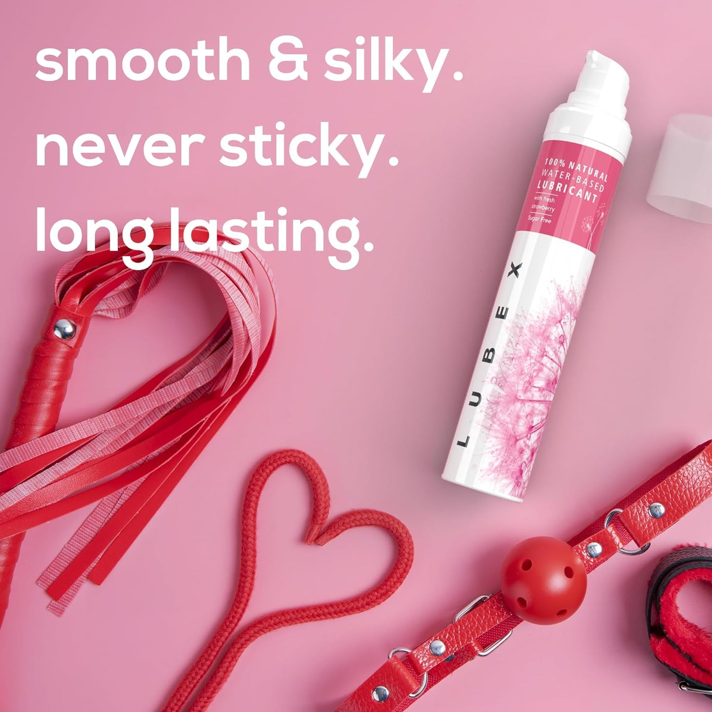 Lubex 100% Natural Long-Lasting Lubricant (Water-Based) with Organic Aloe Vera Lube for Her, Him & Couples - Natural Strawberry Flavour 50gm