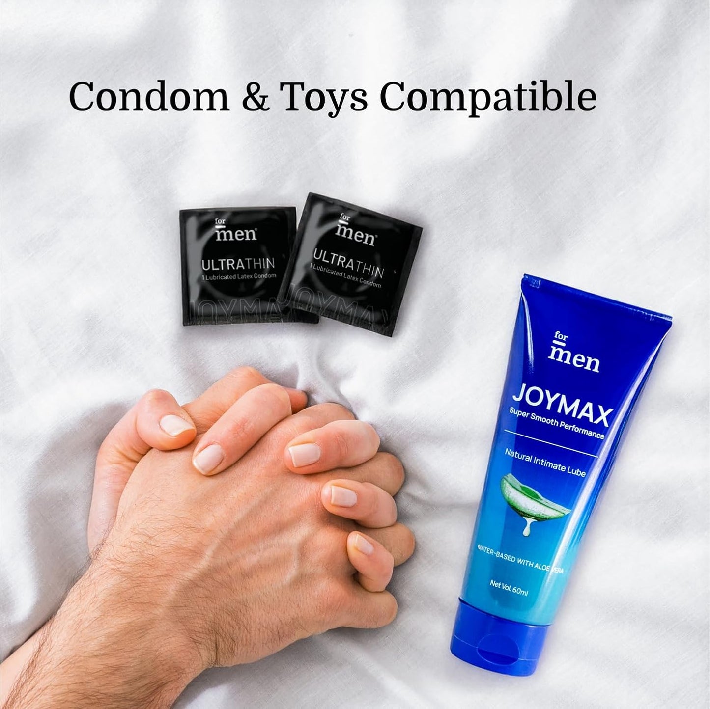 ForMen Water-Based Intimate Lube Gel with Aloe Vera | Lubricant Gel Men & Women | Non-Sticky, Long-Lasting, Anti-Stain & Skin-Friendly - 60 ml (Pack of 1)