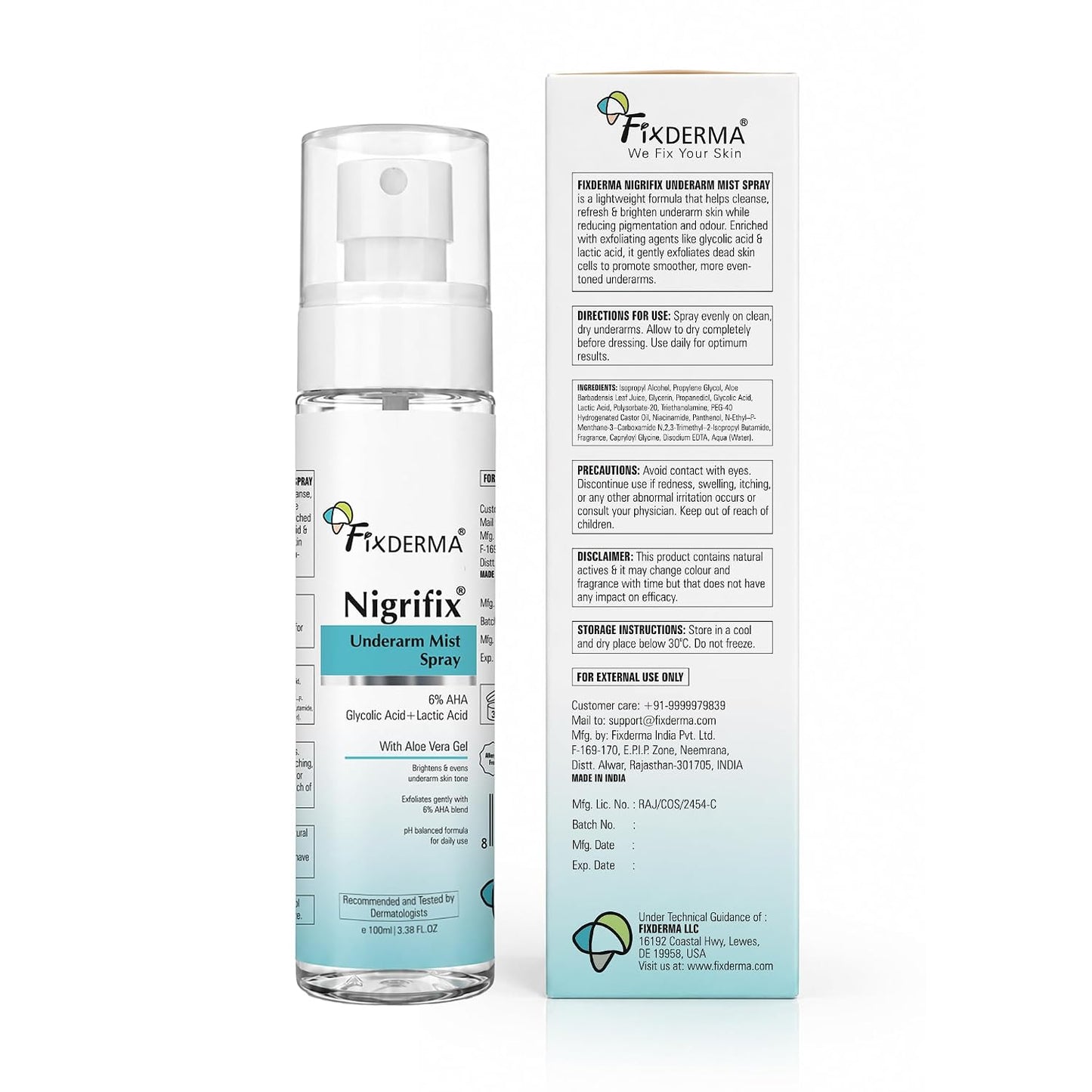 Fixderma Nigrifix Underarm Mist Spray For Dark Underarms Removal 100ml