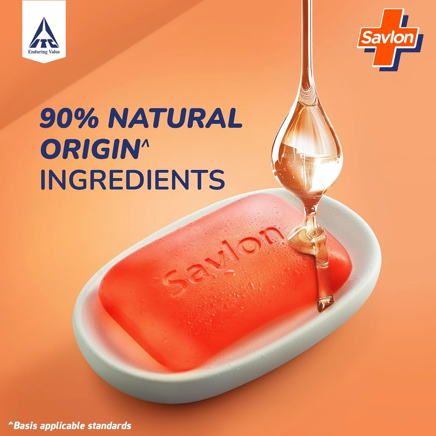 Savlon Moisturizing Glycerin soap bar with germ protection, Pack of 5 - 120g each
