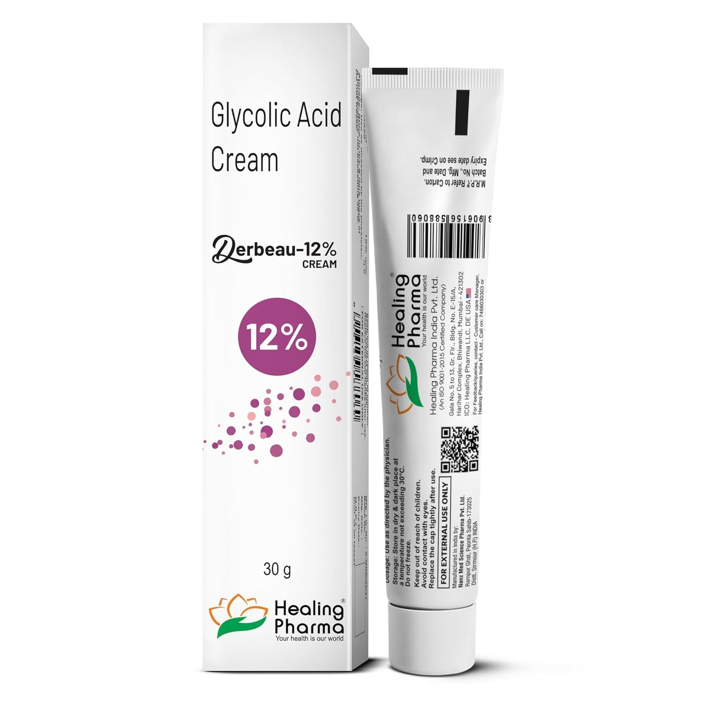 Healing Pharma - Derbeau® Glycolic Acid Cream 12% W/W, 30g