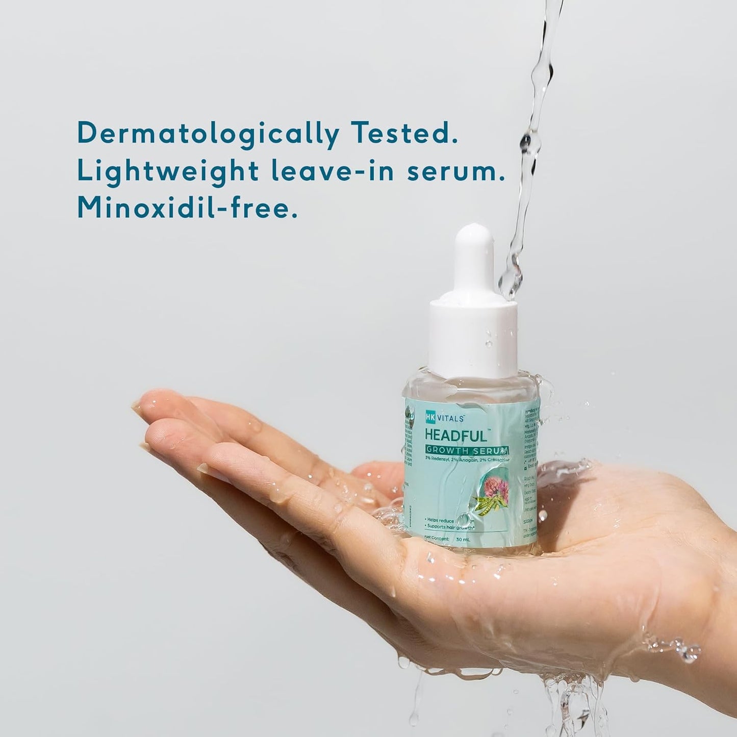 HealthKart HK Vitals Headful Growth Serum with 3% Redensyl, 2% AnaGain, & 2% Cressatine (30ml) | For Hair Growth & Strong Hair | Dermatologically Tested
