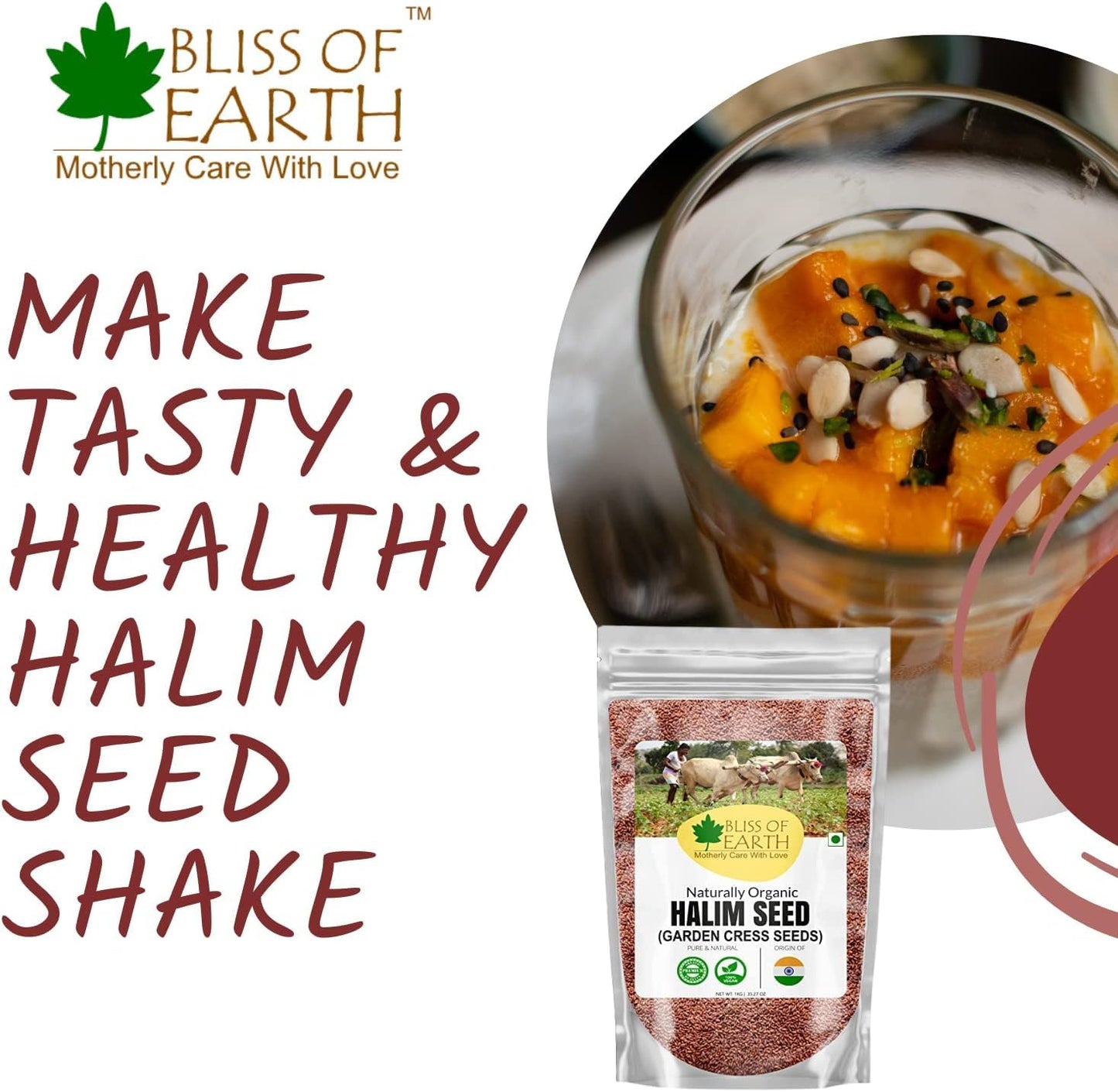 Bliss Of Earth Halim Seeds 600gm Organic for Eating - Natural Aliv Seeds for Hair, Skin Health & Immunity Booster Superfoods