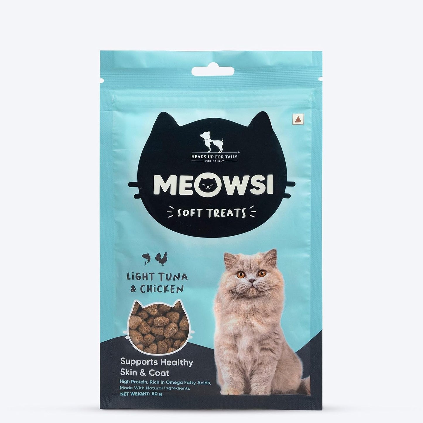 Meowsi by HUFT Soft Cat Treats – Light Tuna & Chicken – 50 gm | Tasty & Tender Treats for Kittens & Adult Cats | for Persian Cats & All Breeds | Low Fat