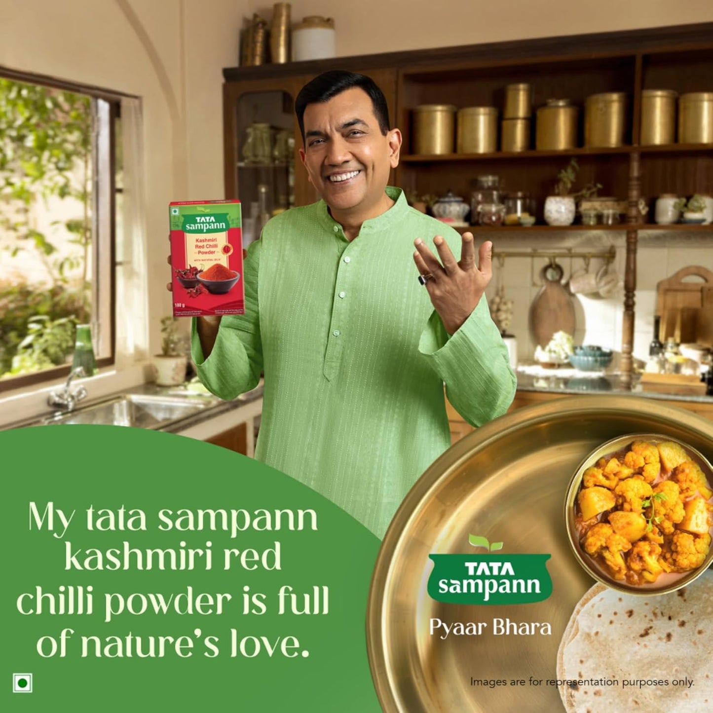 Tata Sampann Kashmiri Red Chilli Powder with Natural Oils, 100g, Kashmiri Lal Mirch Powder, With Exclusive Recipe