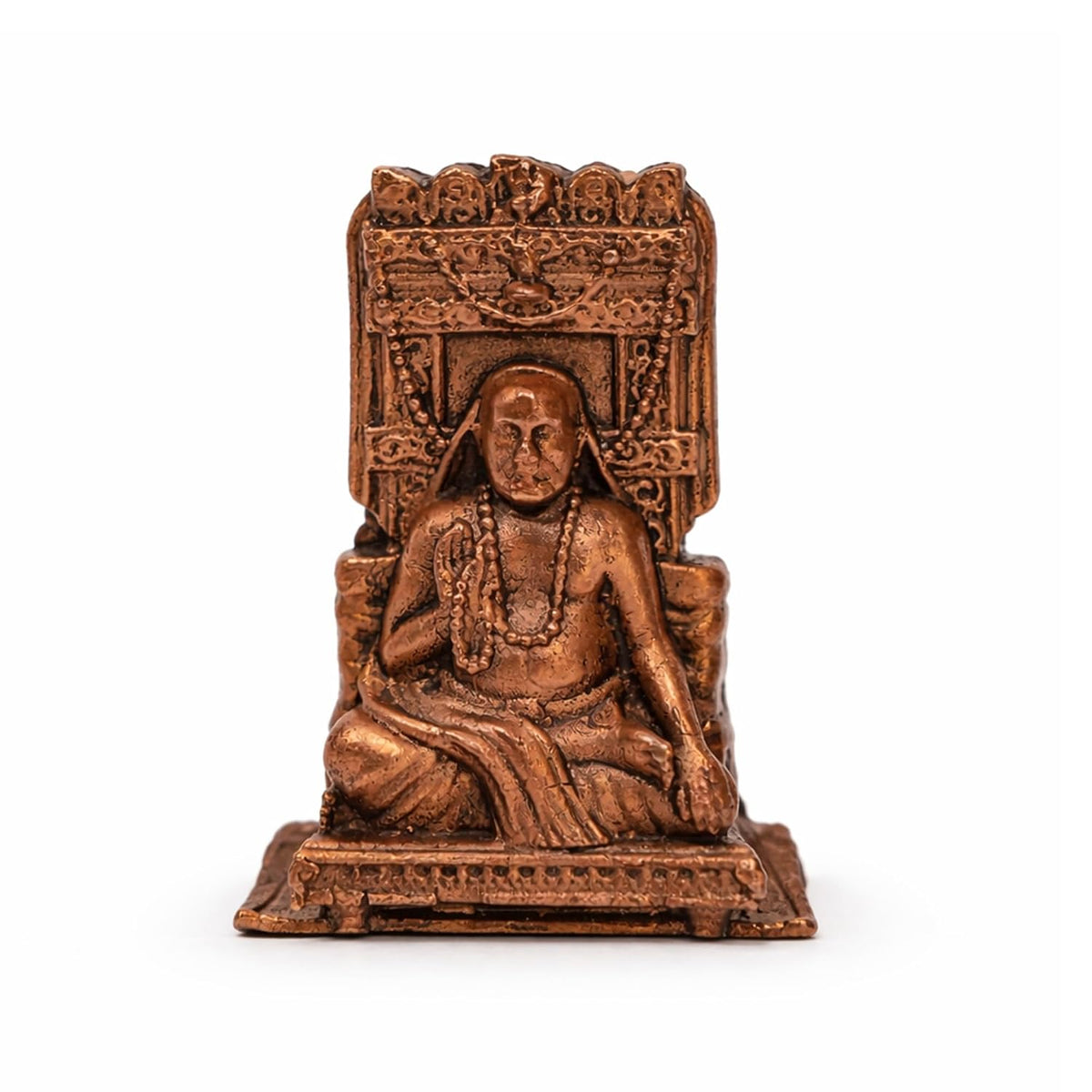 Pure Copper Raghavendra Swamy Murti | Handcrafted Copper Idol for Pooja Room, Vastu Decor | Traditional & Auspicious Religious Hindu God Showpiece & Gift Item | 41gm (5x3.5 cm)