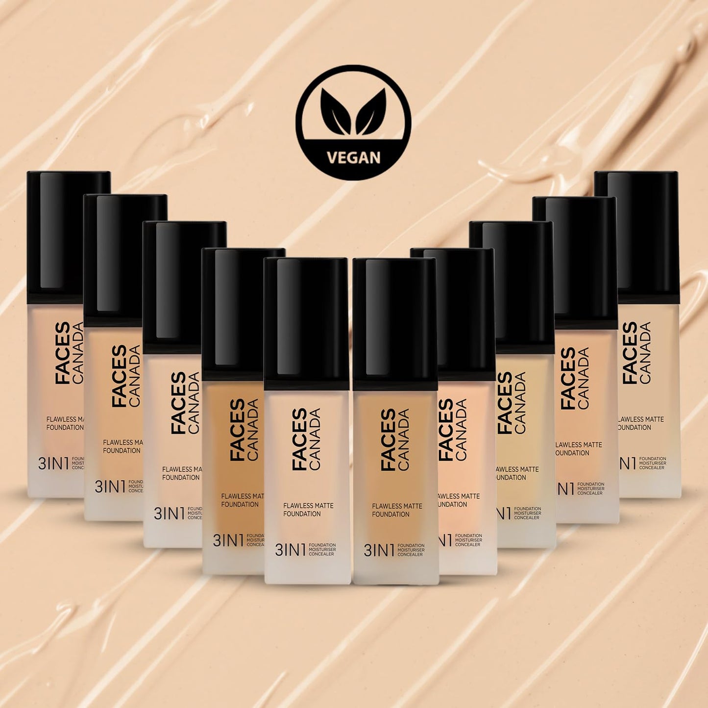 FACESCANADA Flawless Matte Foundation - Rich Ivory 30 Ml|3-In-1 Foundation+Moisturizer Cream For All Skin Types+Concealer|12 Hr Hydration+Spf 18|Hd Matte Coverage|Lightweight|Anti Ageing,Pack Of 1