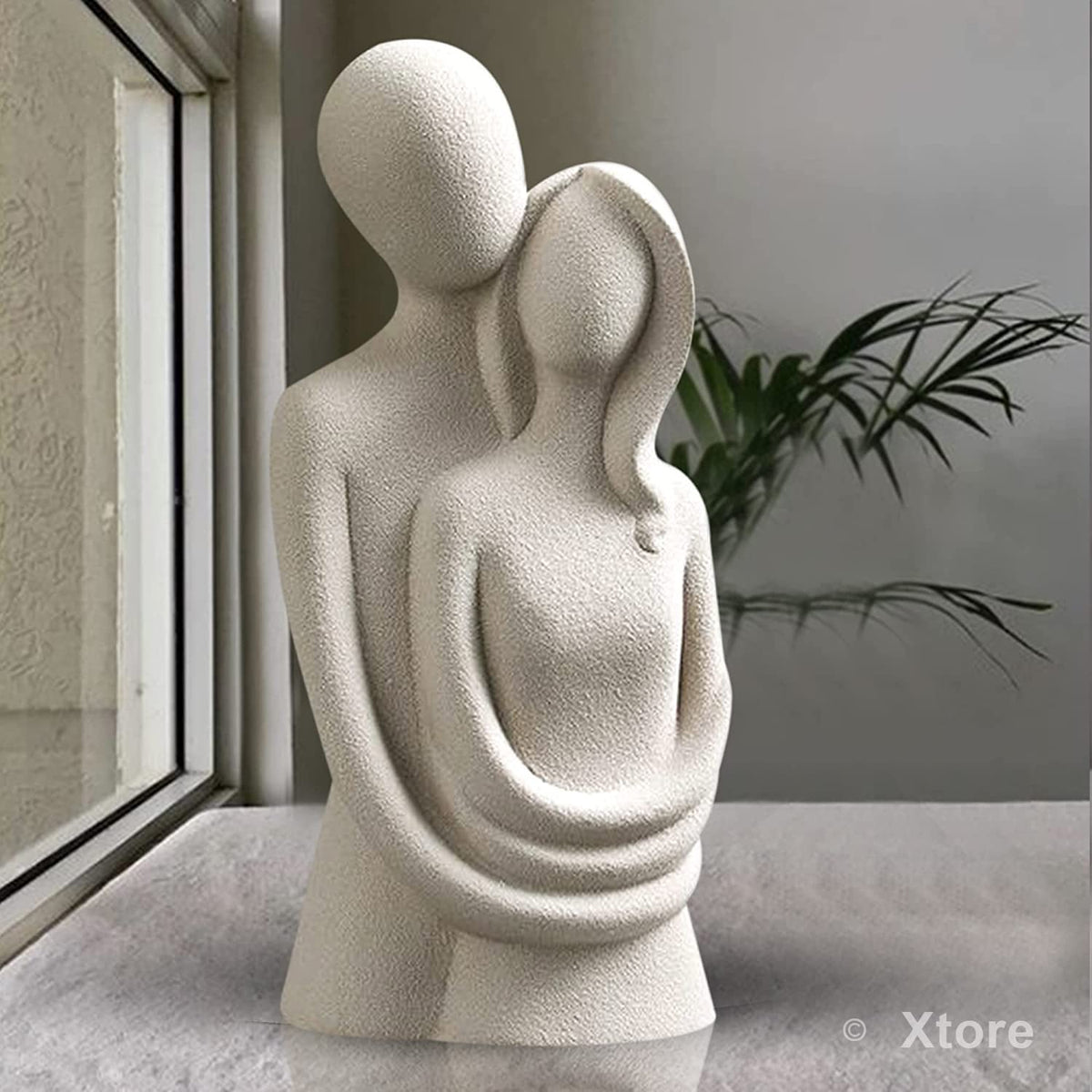 Beautiful Romantic Couple Statue | Ceramic Home Decor (Pack of 1, Off White Color)