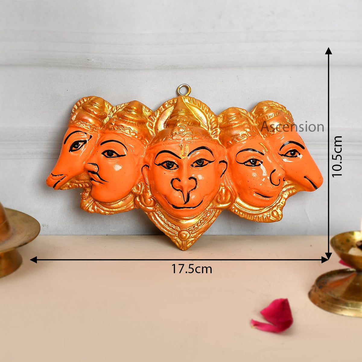Polyresin Panchmukhi Hanuman Ji Murti Statue for Door Entrance Sankat Mochan Hanuman Ji Murti for Home Office Temple Decoration Hanging Hanuman murti Suitable for Vastu Pooja