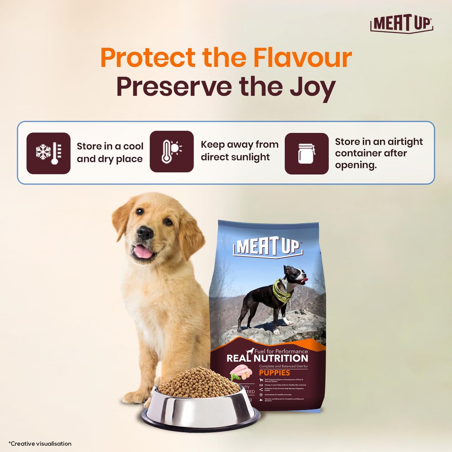 Meat Up Puppy Dry Dog Food, 1.2 kg Pack