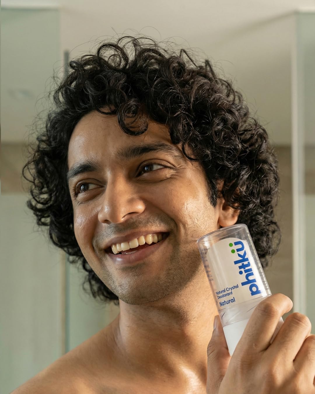 Phitku Crystal Roll On | Natural Alum | Brightens Dark Underarms, Kills Bacteria | Fragrance-Free & Alcohol Free | Men & Women | 100g